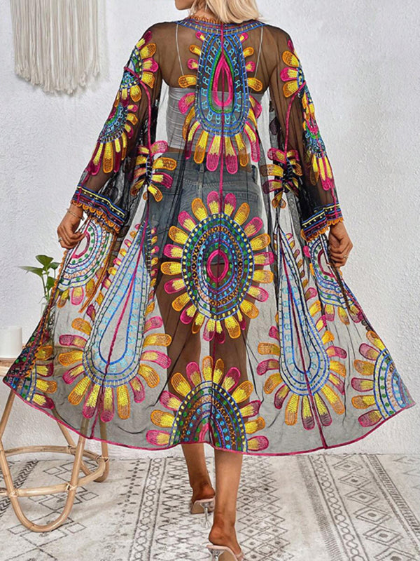 Boho Glam: Jaw-Dropping Embroidered Kaftan" cover up - summababe