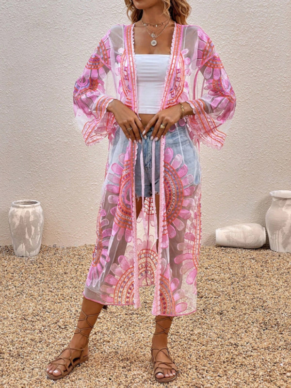 Boho Glam: Jaw-Dropping Embroidered Kaftan" cover up - summababe