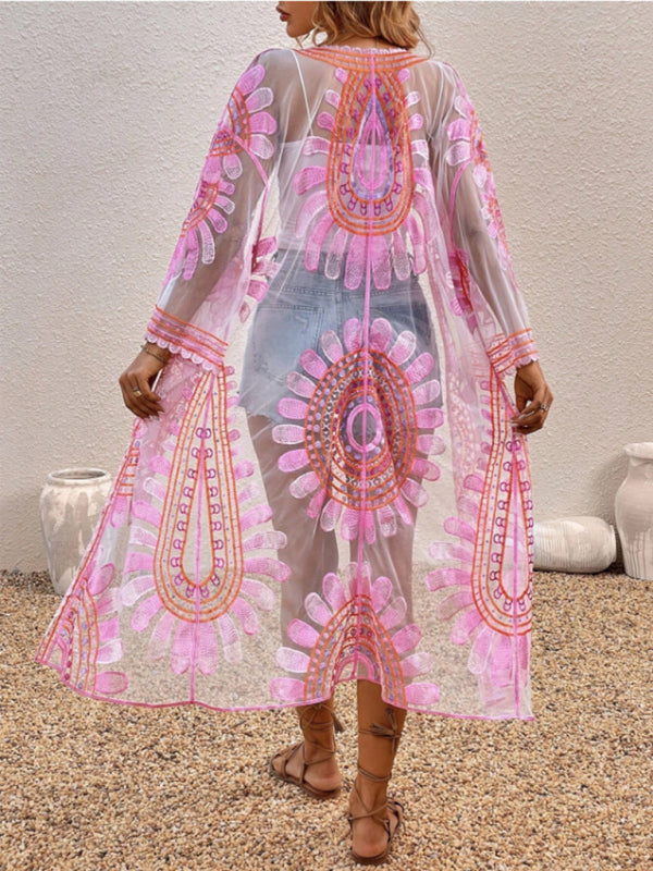 Boho Glam: Jaw-Dropping Embroidered Kaftan" cover up - summababe