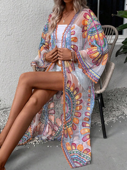 Boho Glam: Jaw-Dropping Embroidered Kaftan" cover up - summababe