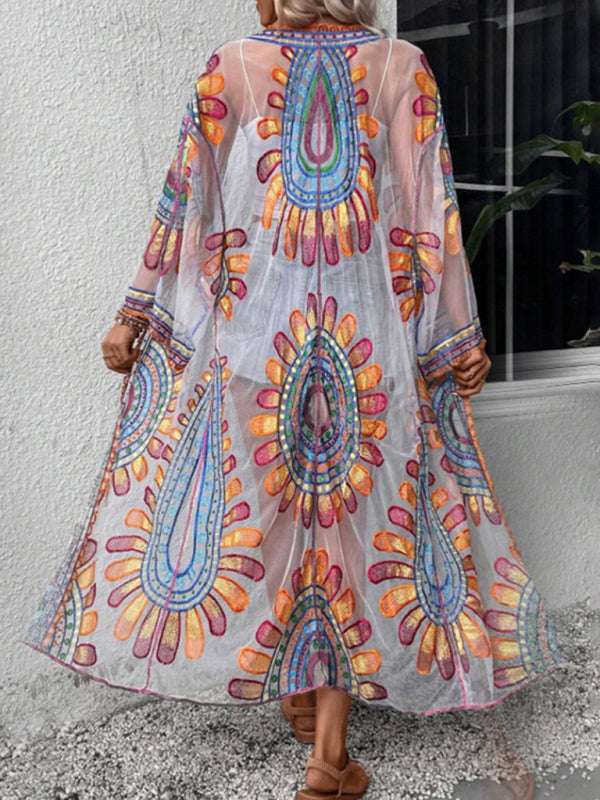 Boho Glam: Jaw-Dropping Embroidered Kaftan" cover up - summababe