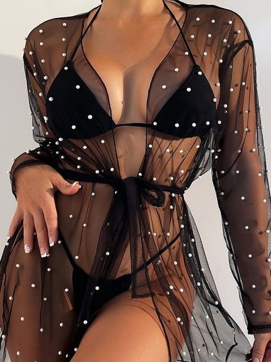 Vacation sun protection jacket bikini top swimsuit beach cover-up - summababe