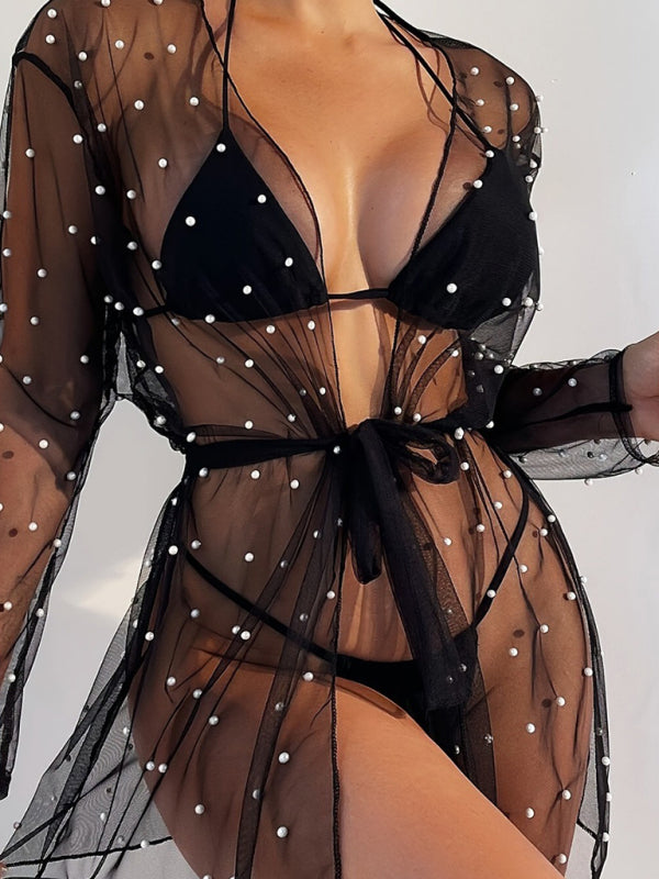 Vacation sun protection jacket bikini top swimsuit beach cover-up - summababe